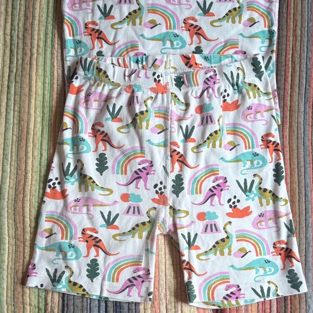Hanna Andersson Multicolor Dinosaur Print Kids Pajamas 12 150cm - Picture 4 of 4